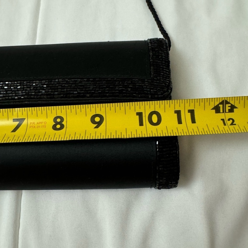 VTG Preston & York Elegant Beaded Satin Black Evening Clutch Shoulder Bag 90’s - Picture 7 of 15